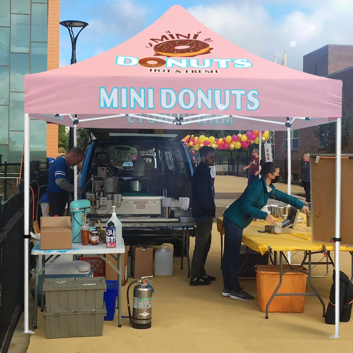10x10 Canopy Pop Up Tent-ABLEM8CANOPY Mini Donuts 10x10 Pop Up Canopy Tent