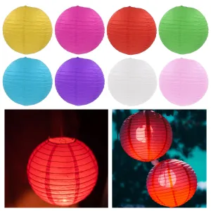 12 Chinese Paper Lanterns Multi Color Wedding Birthday Party Hanging Decorations