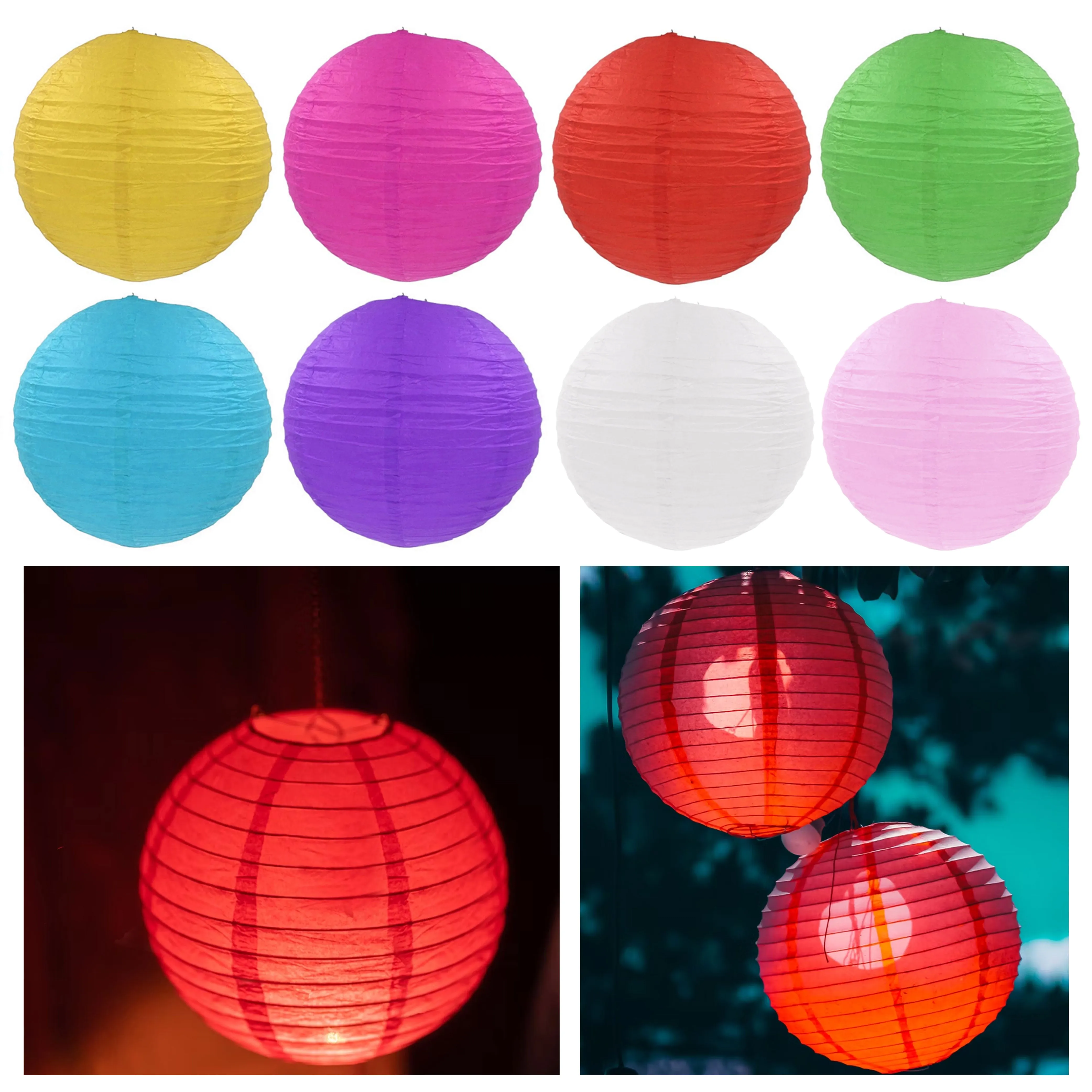 12 Chinese Paper Lanterns Multi Color Wedding Birthday Party Hanging Decorations