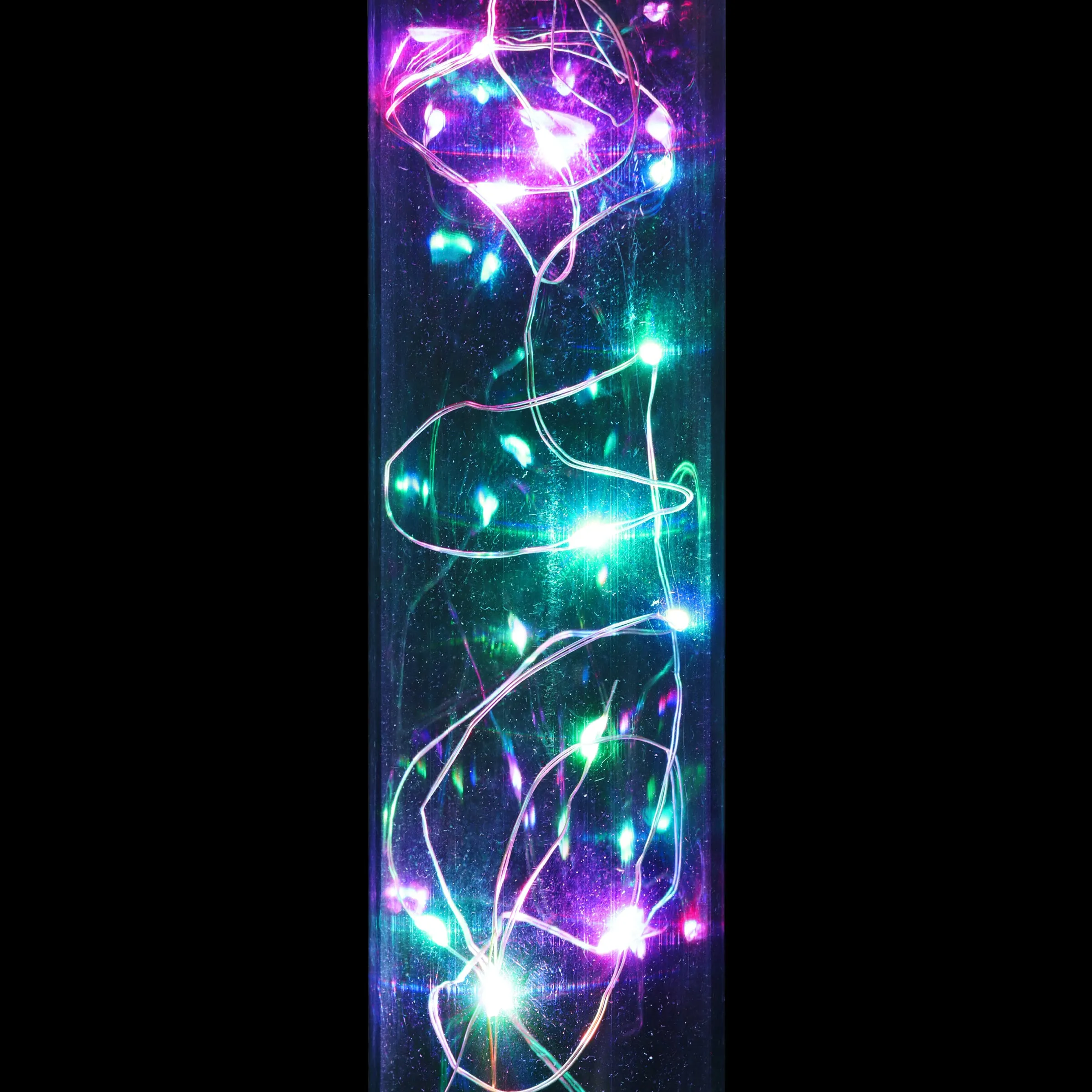 2 Piece Solar Acrylic Hanging Light Sticks with 20 Color Changing LED Firefly Lights, 2 by 10 Inches