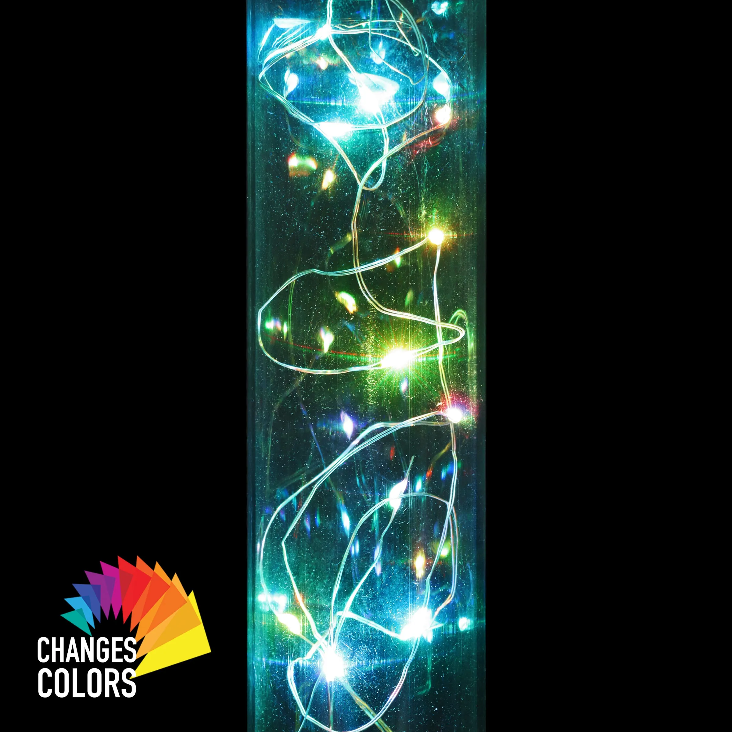2 Piece Solar Acrylic Hanging Light Sticks with 20 Color Changing LED Firefly Lights, 2 by 10 Inches
