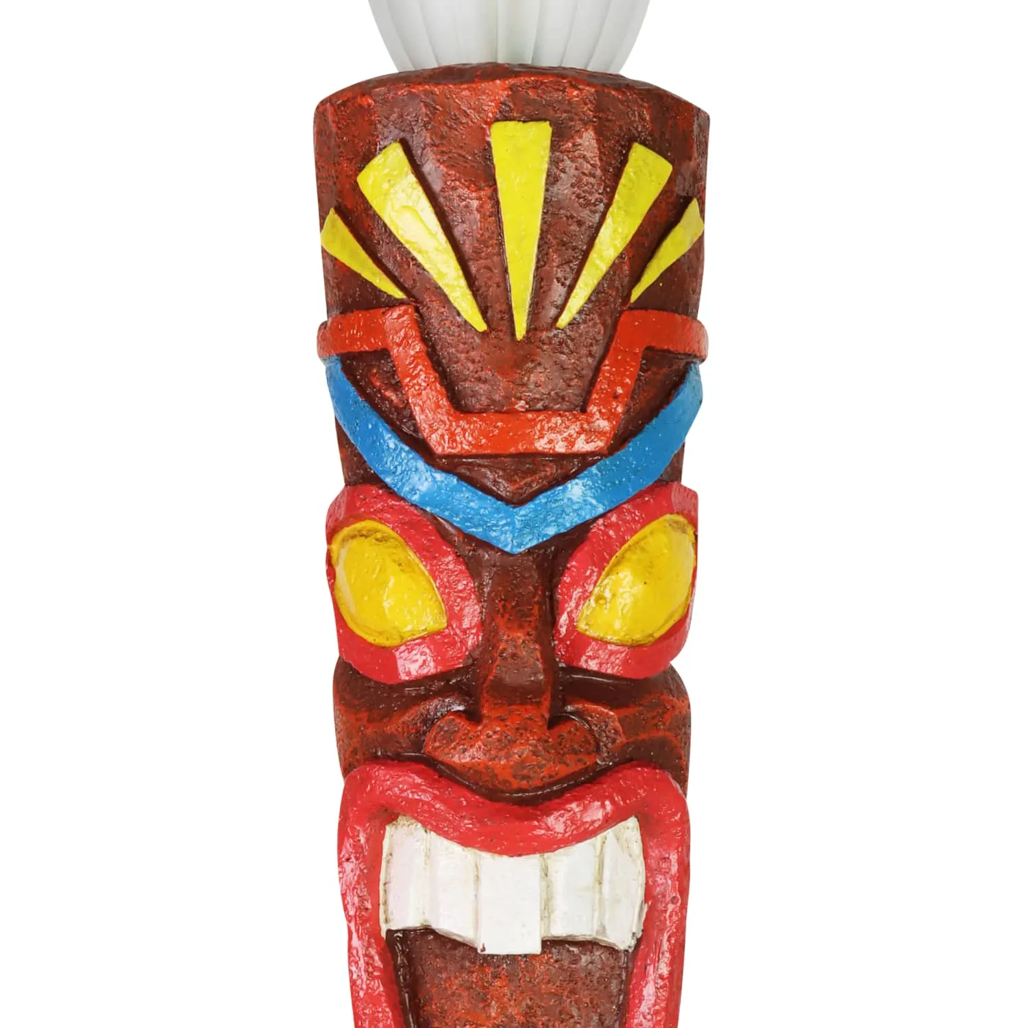 2 Piece Tiki LED Flameless Torch Garden Stake Set on an Automatic Timer in Resin and Glass, 3 by 20 Inches