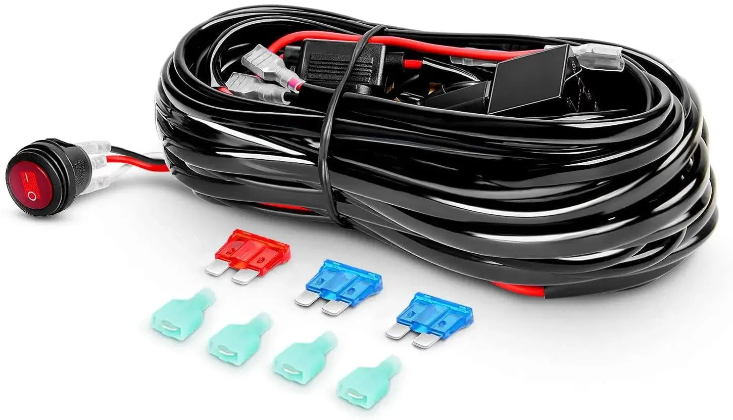 20 Inch 126W Double Row Spot Flood Led Light Bars | 2Pcs 4 Inch 18W Flood Light Pods | 16AWG Wire 3Pin Switch