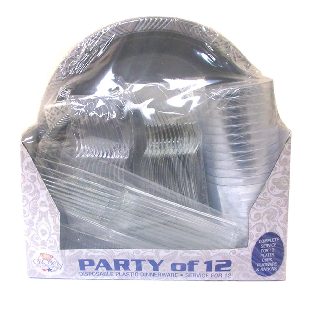 24 Wedding Disposable Plastic Plates Dinner Silverware Salad Cutlery Bulk Party