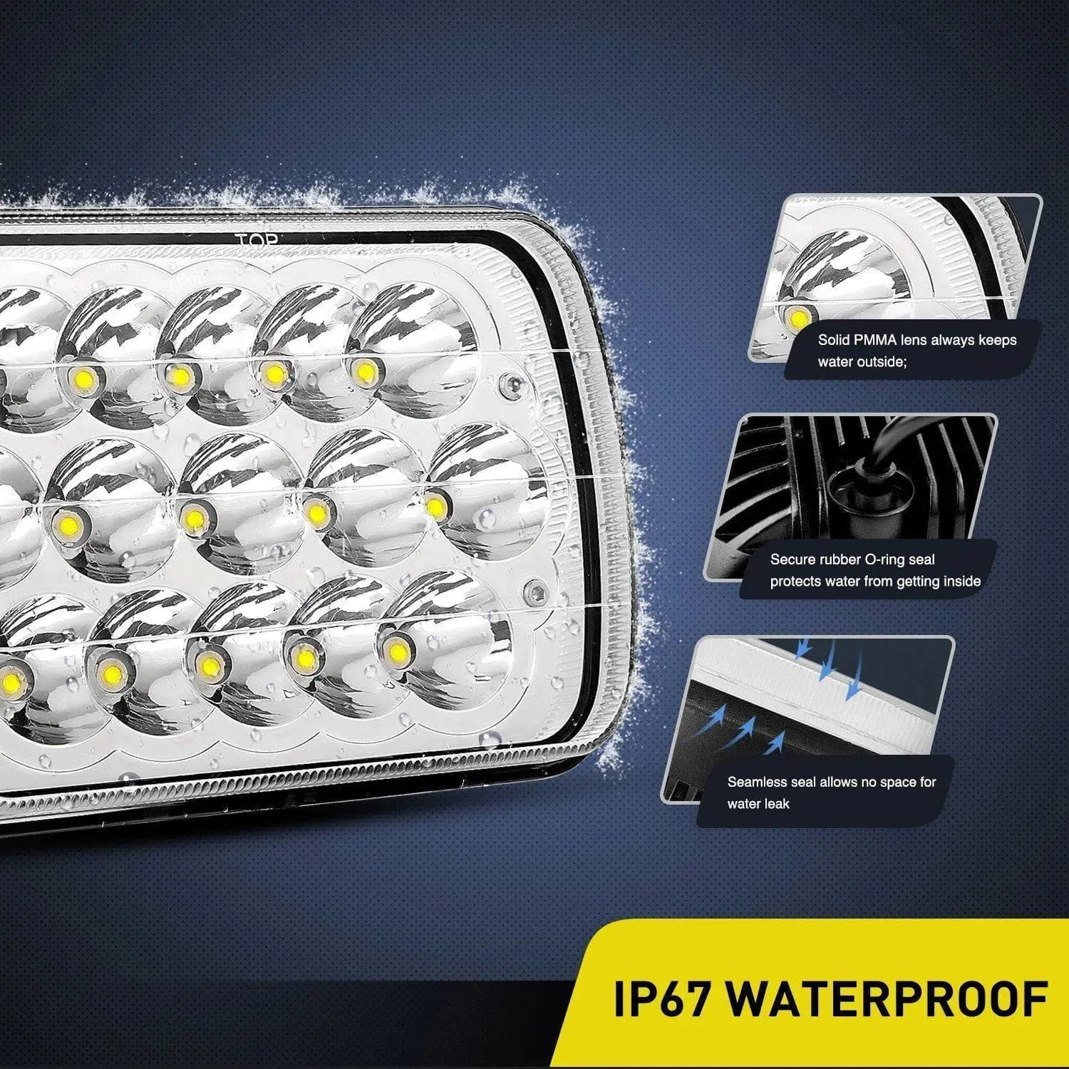 45W 7x6 5x7 Hi/Lo LED Headlights