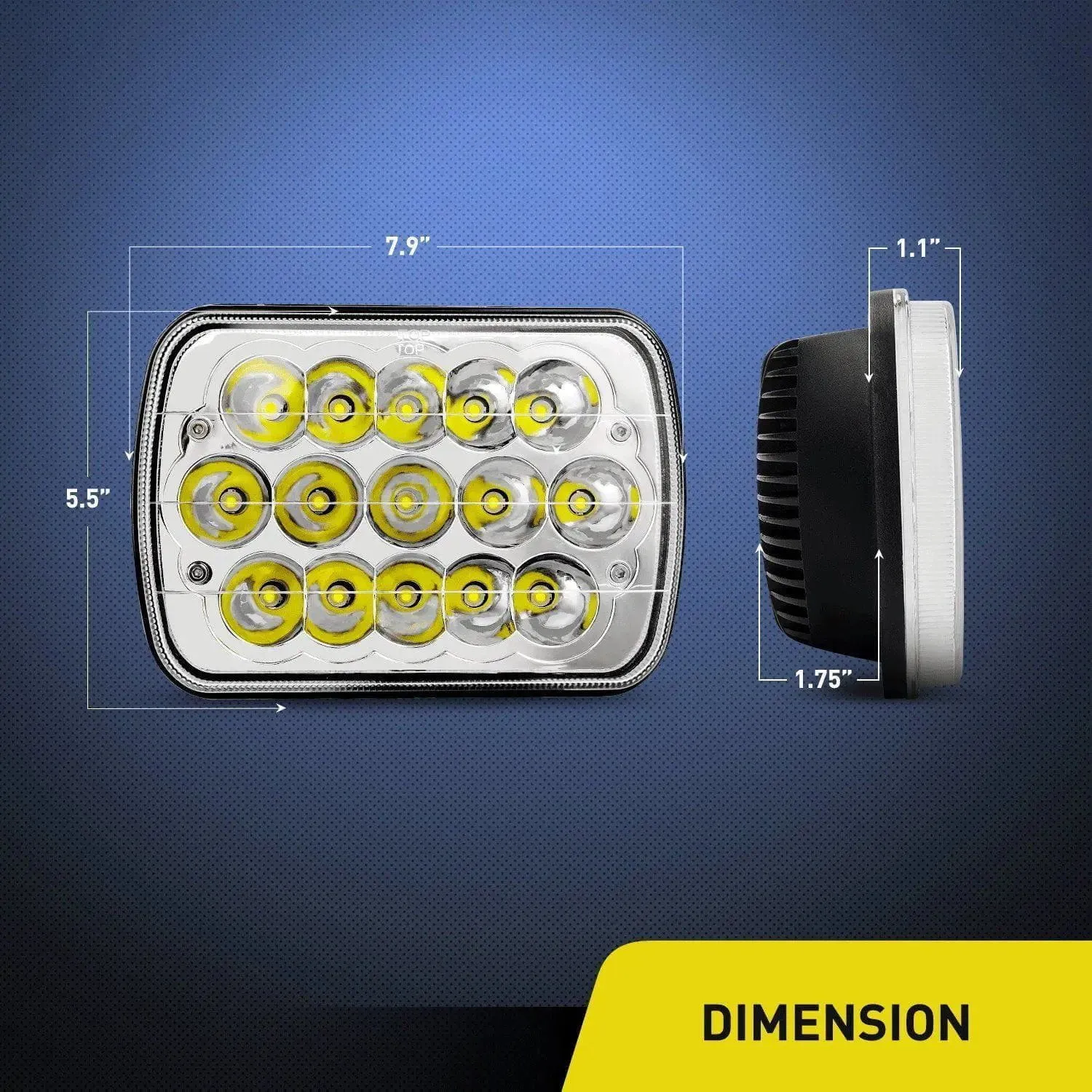 45W 7x6 5x7 Hi/Lo LED Headlights