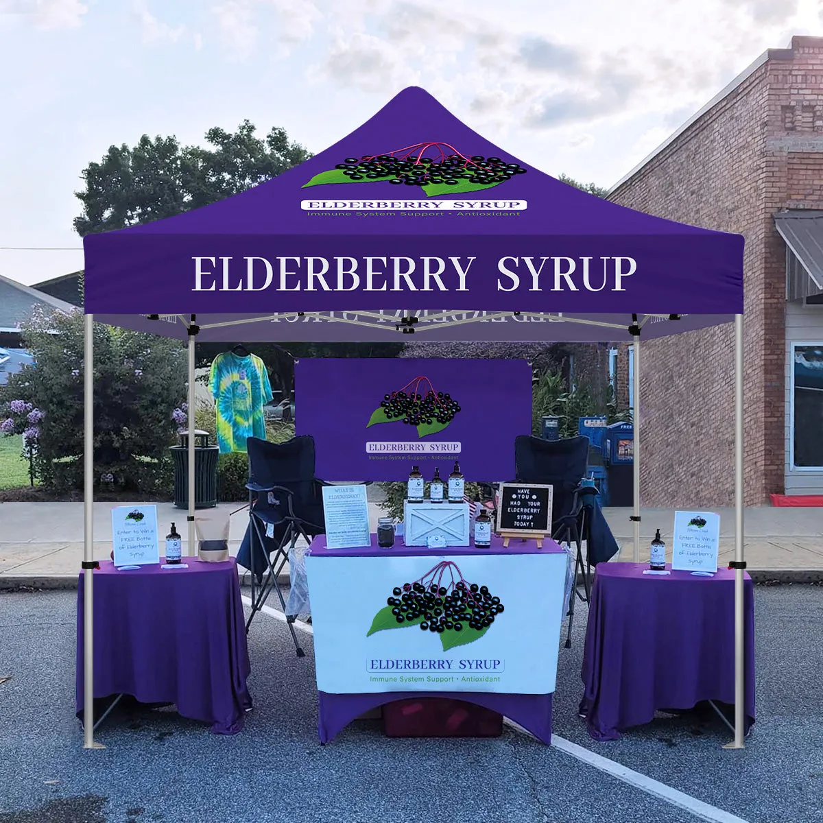 ABLEM8CANOPY 10x10 Elderberry Syrup Canopy Tent Pop Up
