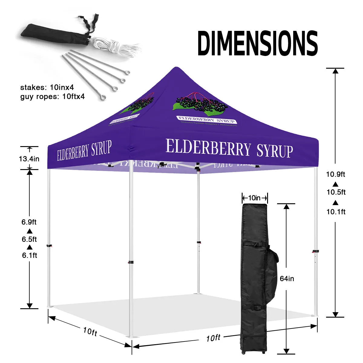 ABLEM8CANOPY 10x10 Elderberry Syrup Canopy Tent Pop Up