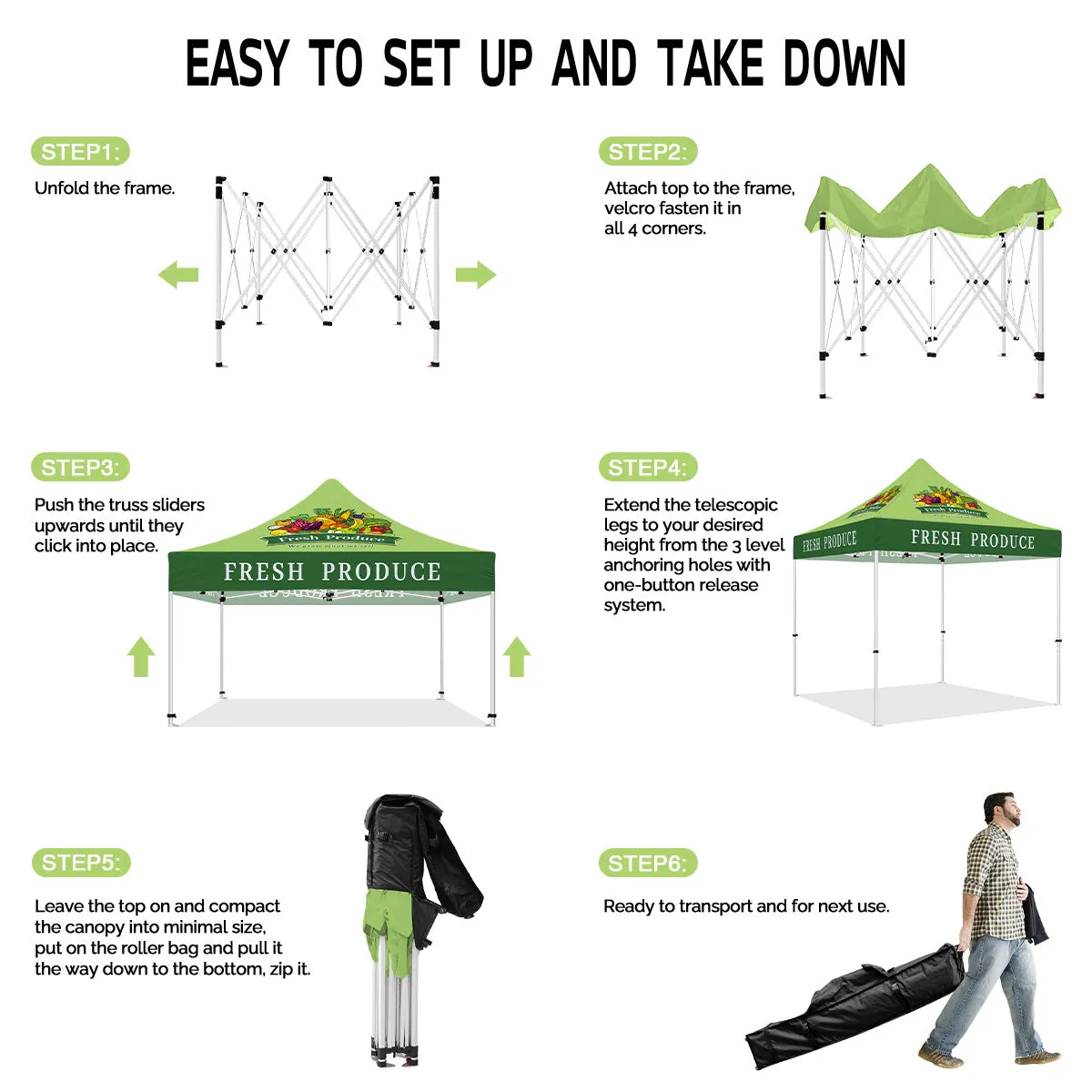 ABLEM8CANOPY 10x10 Fresh Produce Pop Up Event Canopy Tents