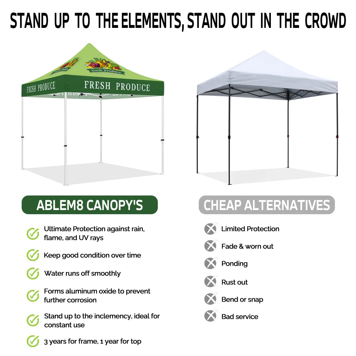 ABLEM8CANOPY 10x10 Fresh Produce Pop Up Event Canopy Tents