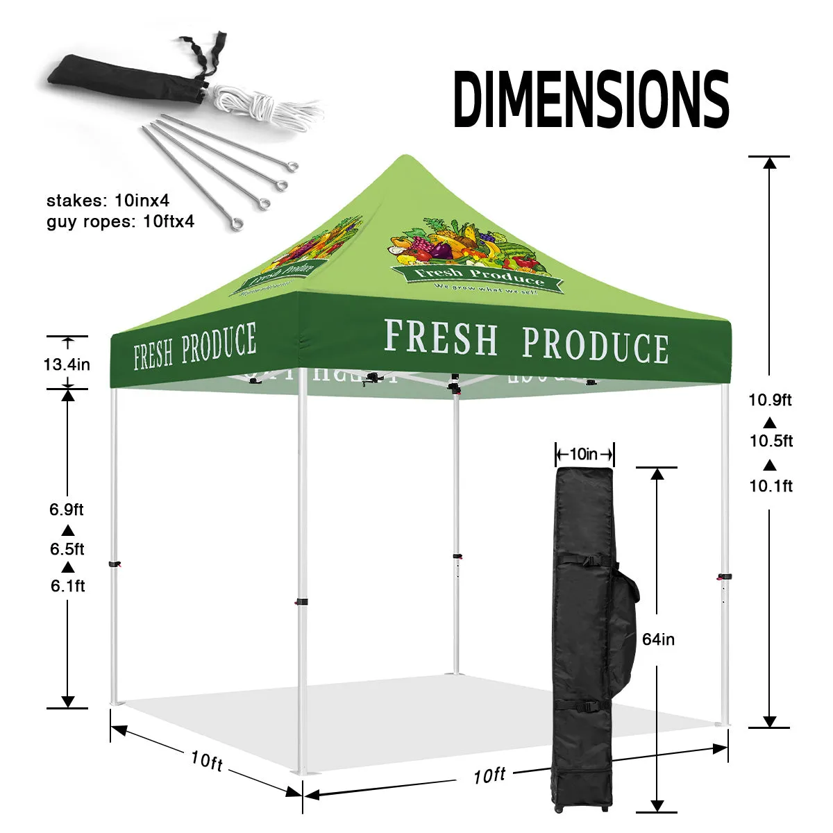 ABLEM8CANOPY 10x10 Fresh Produce Pop Up Event Canopy Tents