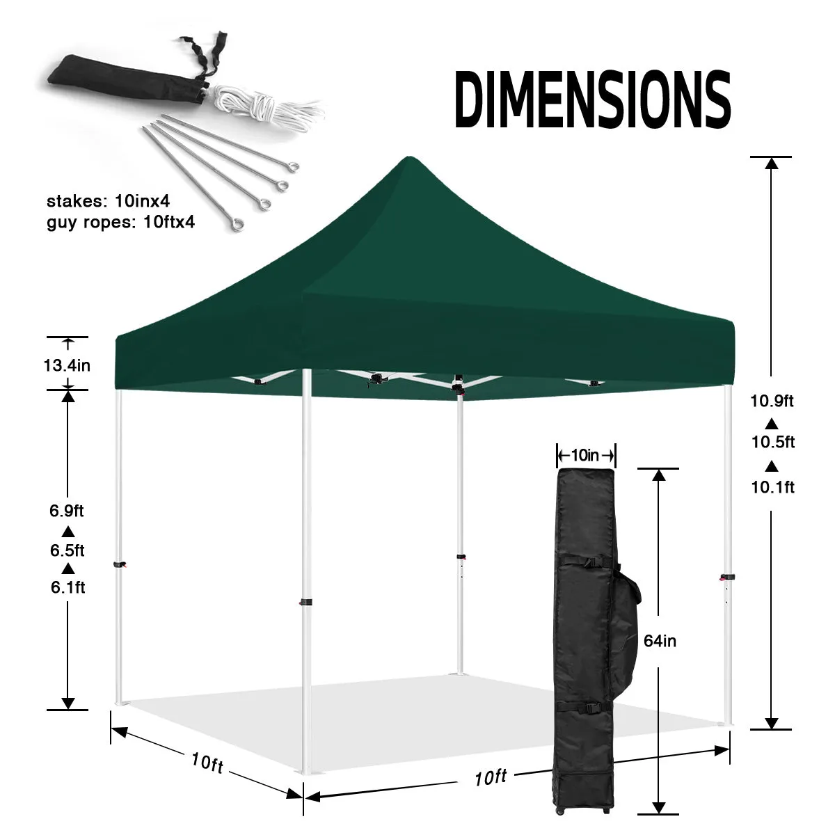 ABLEM8CANOPY 10x10 Green Canopy Tent