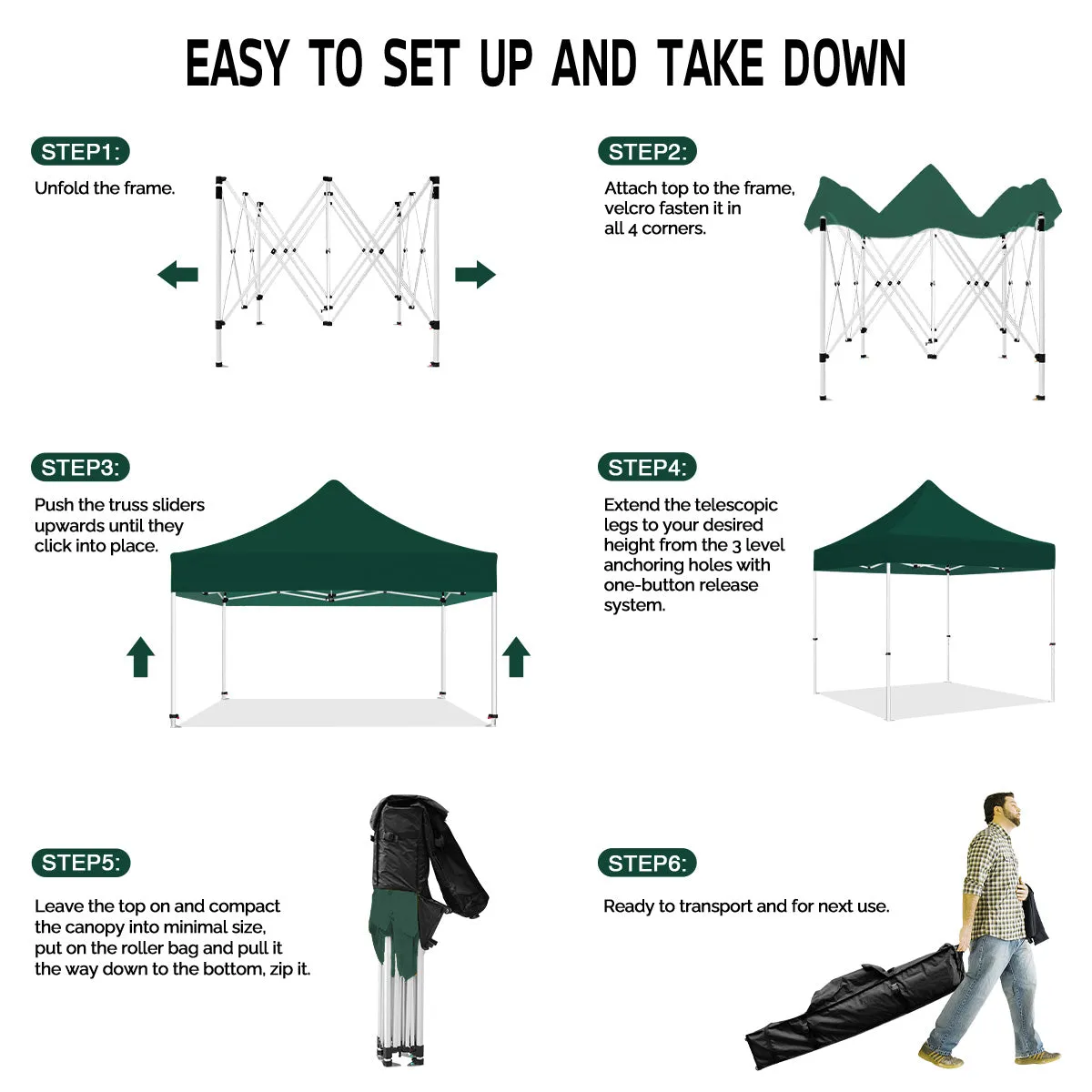 ABLEM8CANOPY 10x10 Green Canopy Tent