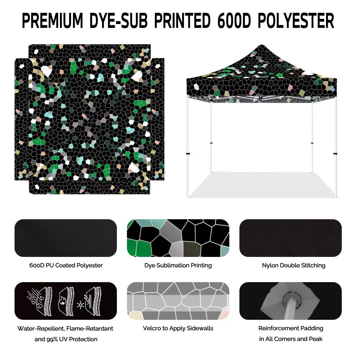 ABLEM8CANOPY 10x10 Pop Up Canopy Tent - Fragments