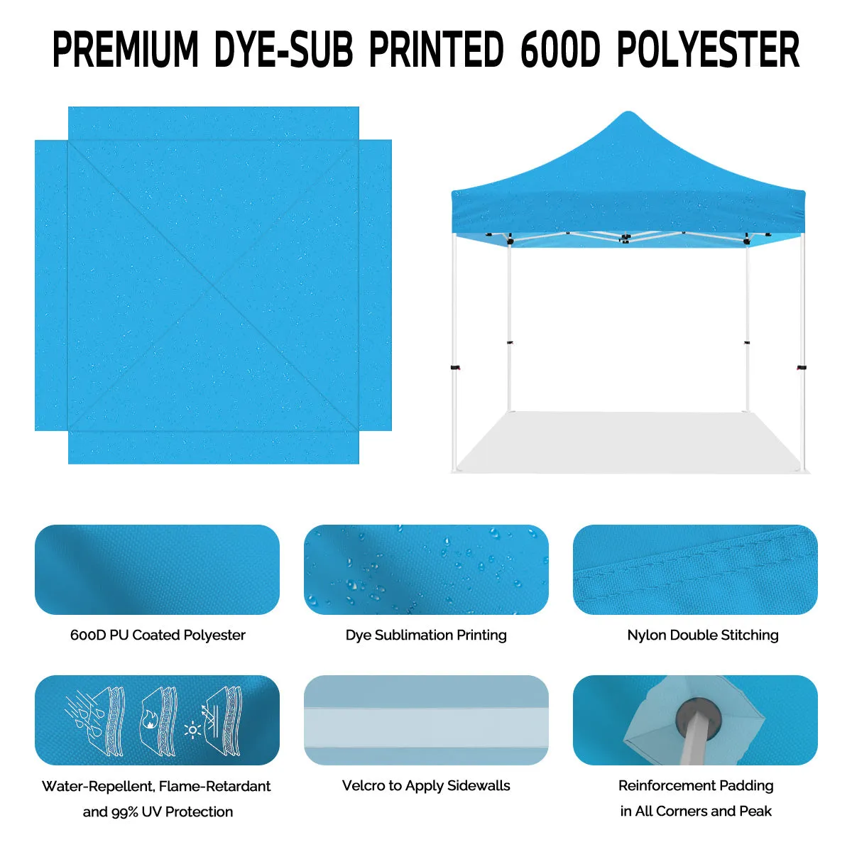ABLEM8CANOPY 10x10 Pop Up Canopy Tent - Rain Drops