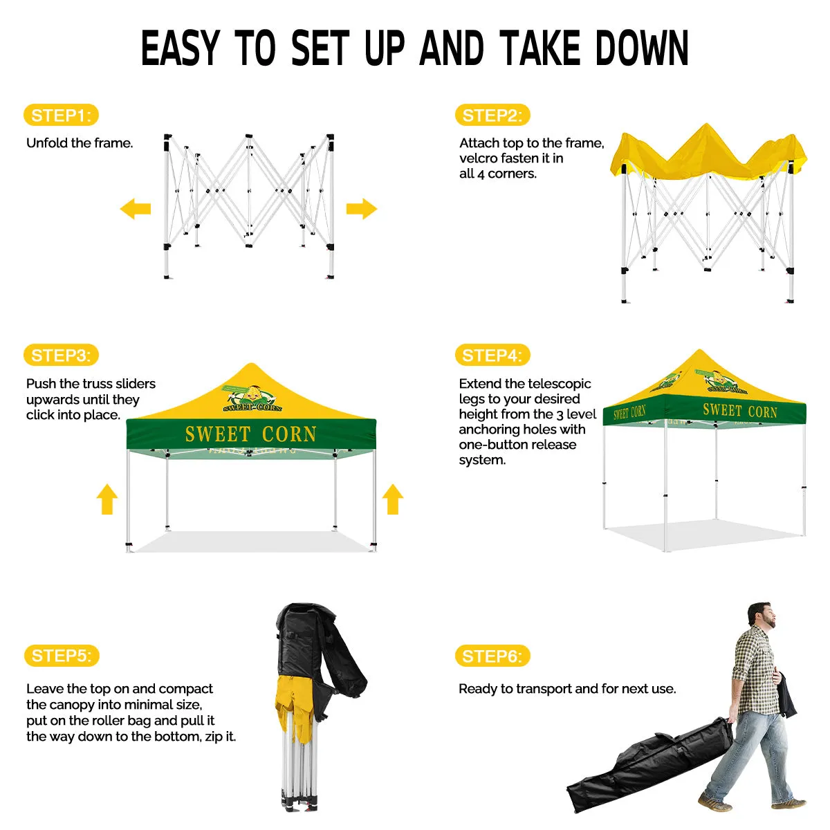ABLEM8CANOPY 10x10 Sweet Corn Canopy Pop Up Tent
