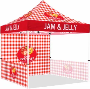 ABLEM8CANOPY 10x10 Themed Pop Up Canopy Tent with Sidewalls for Jam and Jelly