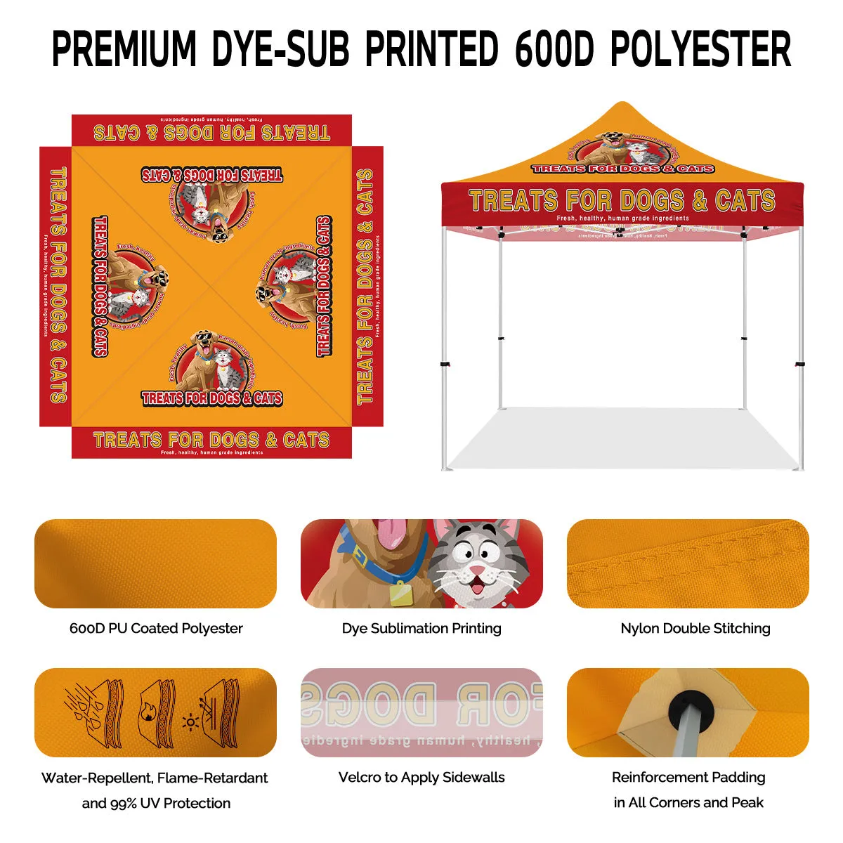 ABLEM8CANOPY 10x10 Themed Pop Up Tents & Canopies for for Dog&Cat Treats Vendors