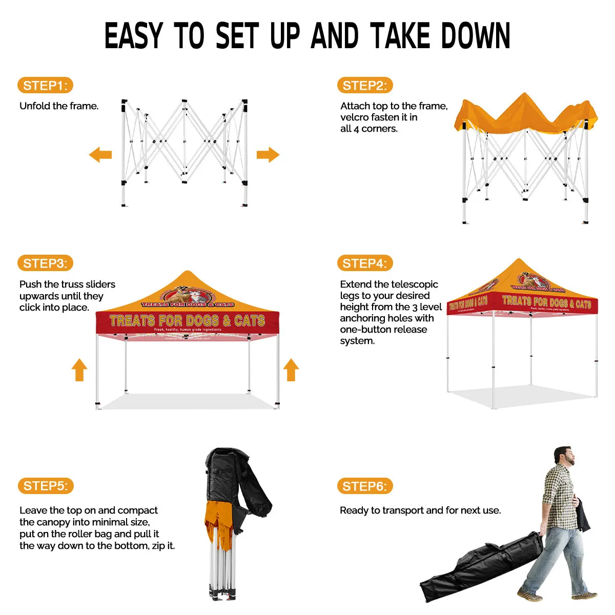 ABLEM8CANOPY 10x10 Themed Pop Up Tents & Canopies for for Dog&Cat Treats Vendors