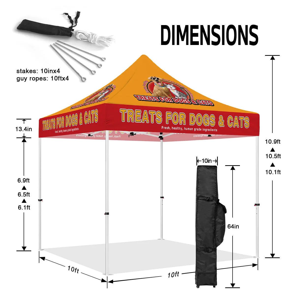 ABLEM8CANOPY 10x10 Themed Pop Up Tents & Canopies for for Dog&Cat Treats Vendors