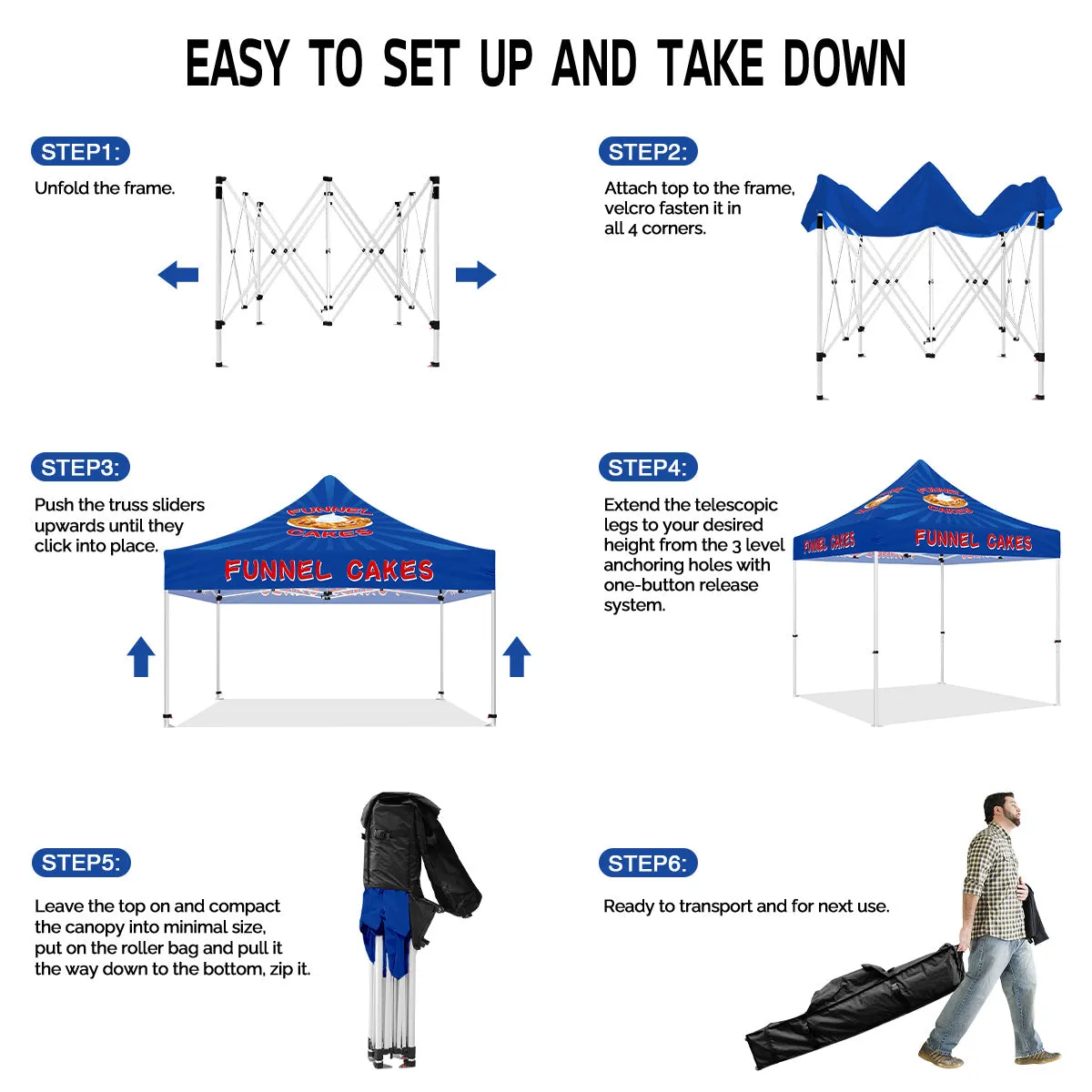ABLEM8CANOPY Funnel Cakes 10x10 Canopy Pop Up Tent