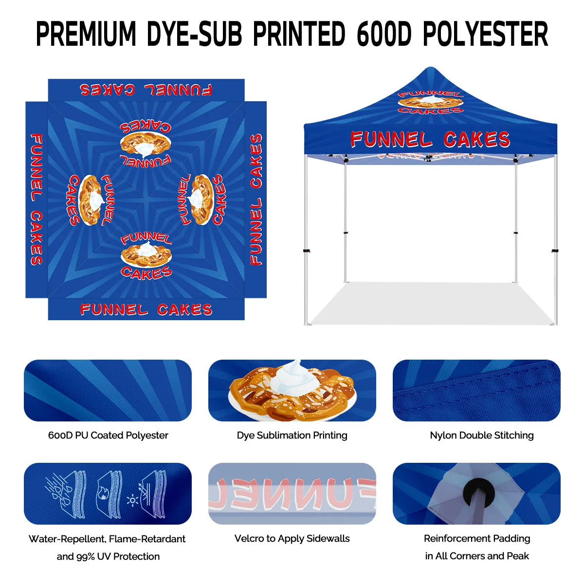 ABLEM8CANOPY Funnel Cakes 10x10 Canopy Pop Up Tent