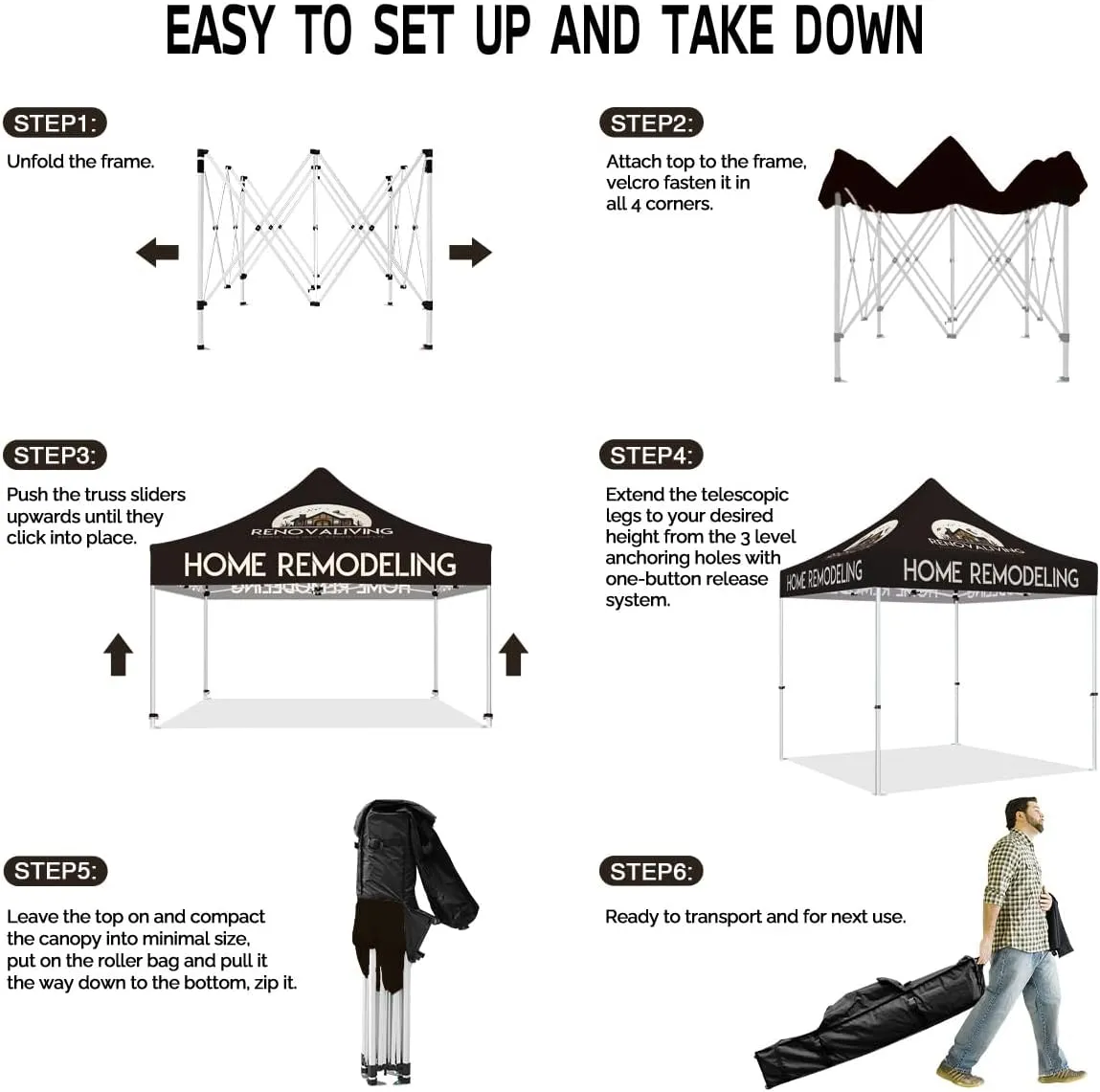 ABLEM8CANOPY HOME REMODELING 10x10 Advertising Canopy Tent