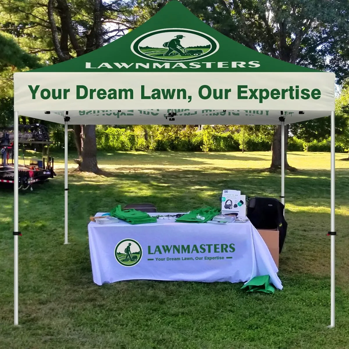 ABLEM8CANOPY Lawnmasters Tackle 10x10 Custom Logo Canopy Tent