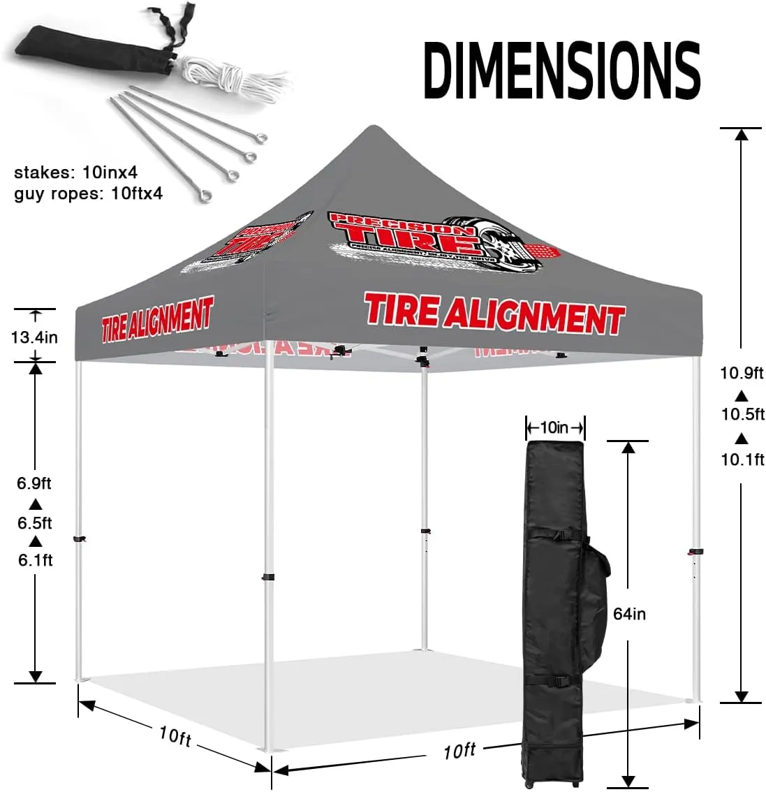 ABLEM8CANOPY TIRE ALIGNMENT 10x10 Outdoor Canopy Tent