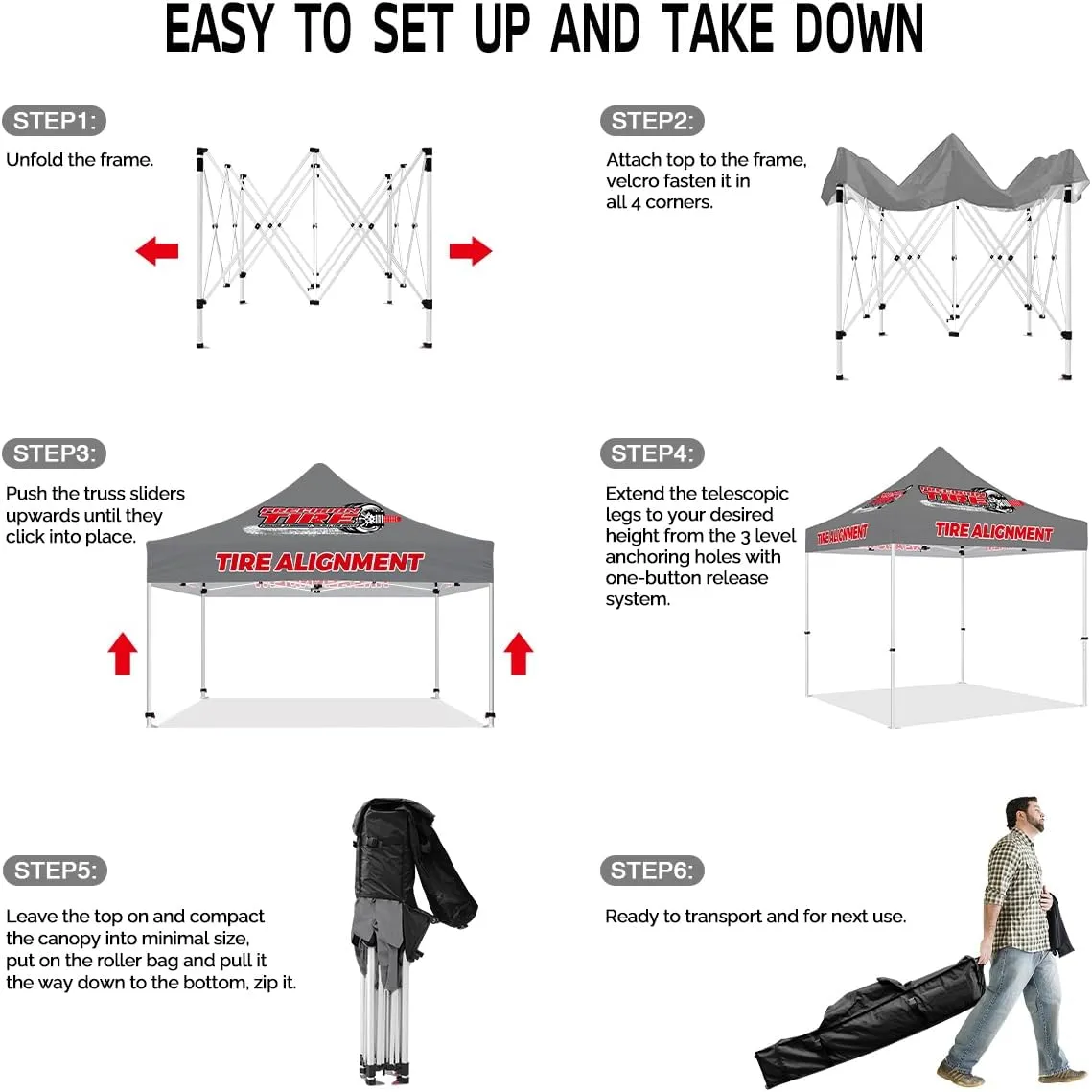ABLEM8CANOPY TIRE ALIGNMENT 10x10 Outdoor Canopy Tent