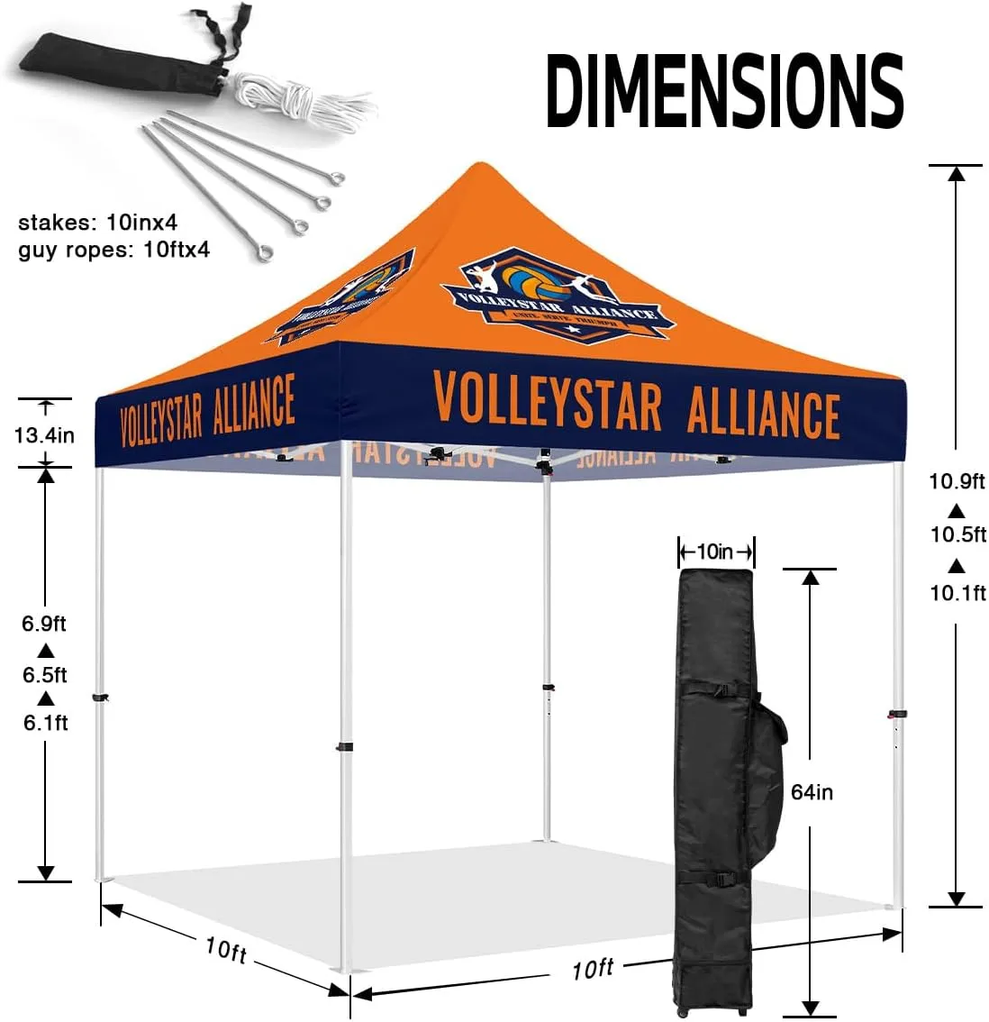 ABLEM8CANOPY VOLLEYSTAR ALLIANCE 10x10 Instant Canopy Tent