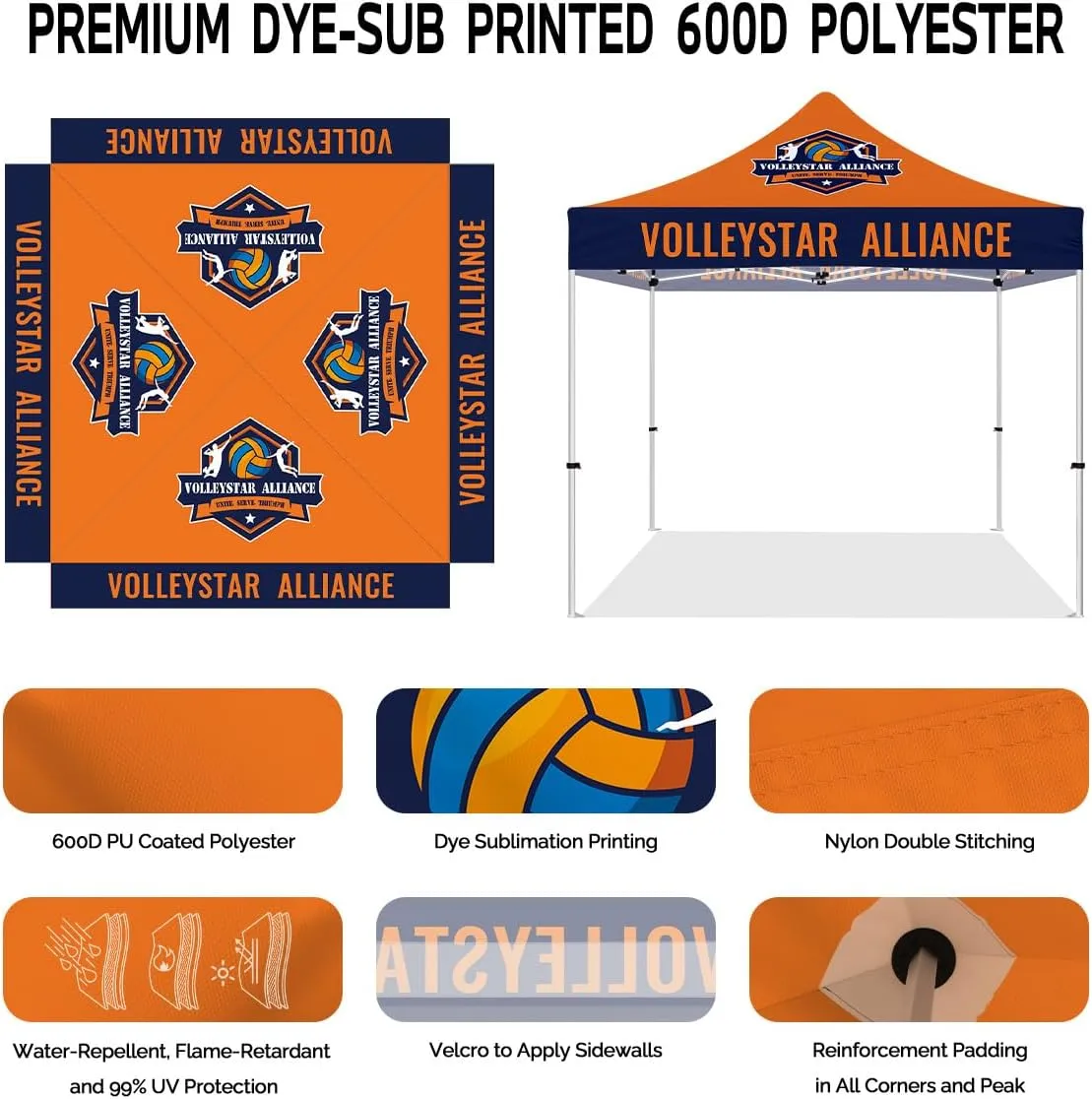 ABLEM8CANOPY VOLLEYSTAR ALLIANCE 10x10 Instant Canopy Tent