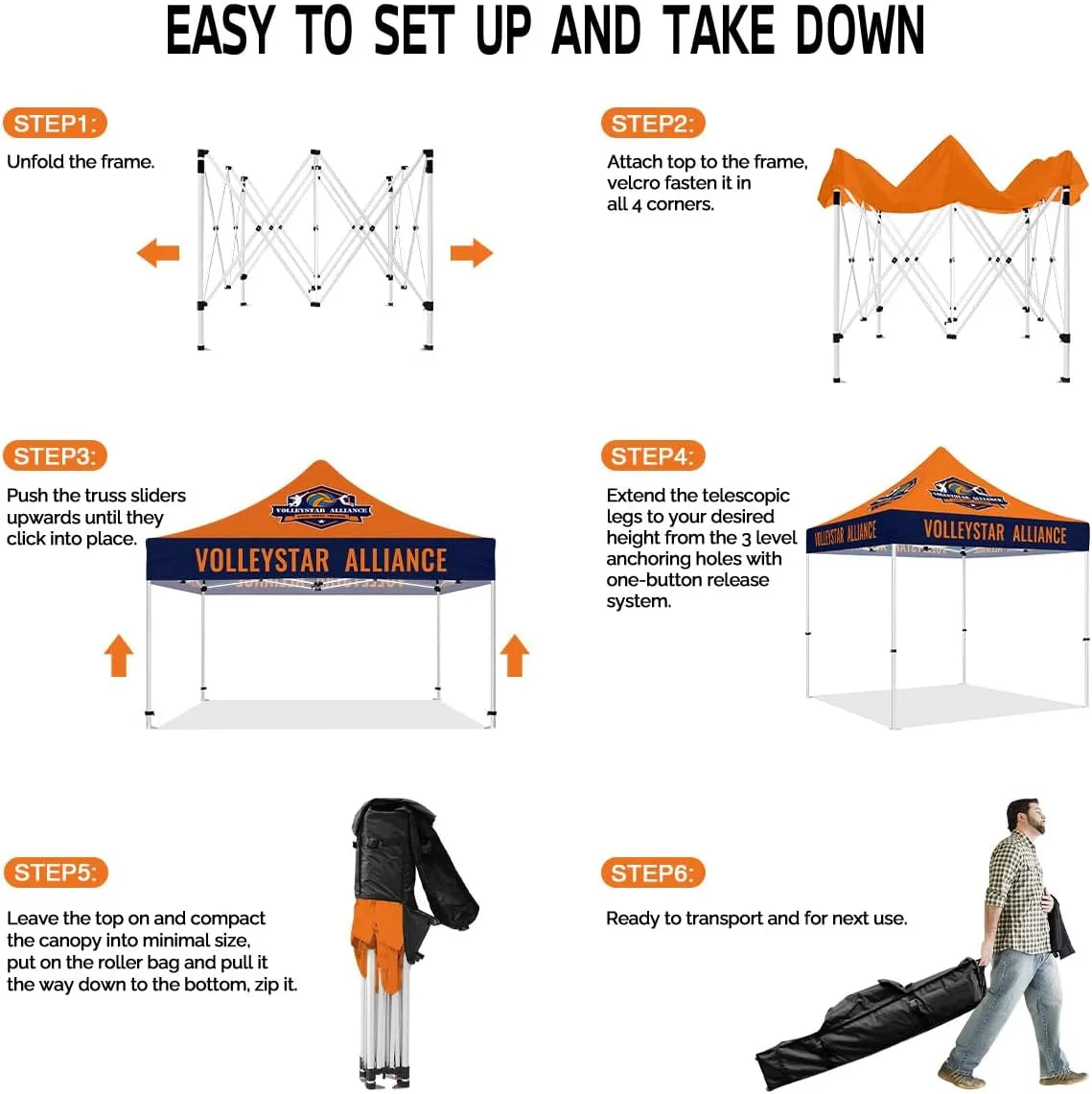 ABLEM8CANOPY VOLLEYSTAR ALLIANCE 10x10 Instant Canopy Tent
