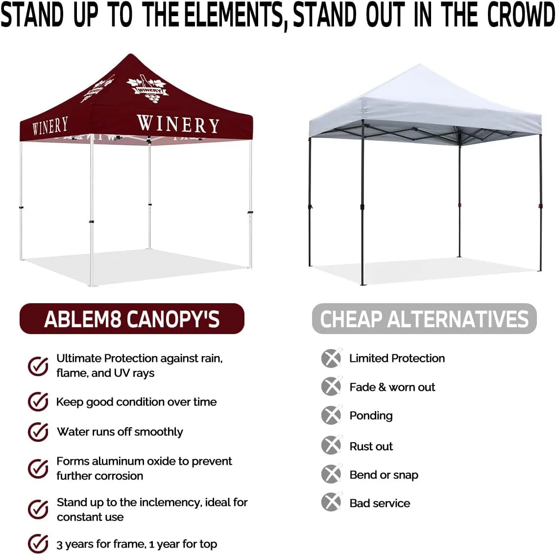 ABLEM8CANOPY  Winery 10x10 Pop Up Tent Canopy For Tent Wine