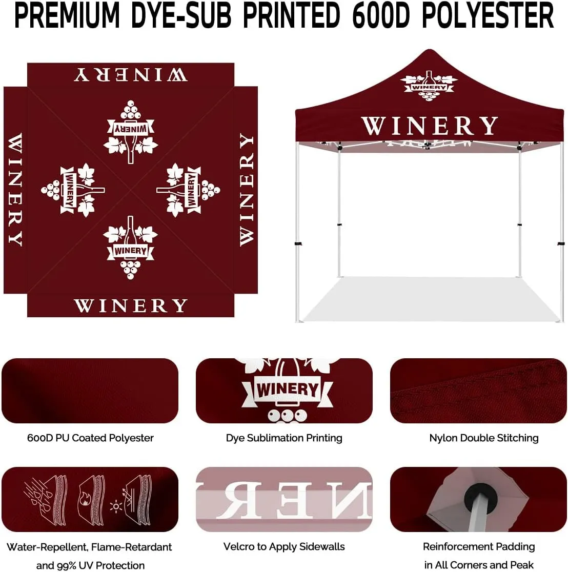 ABLEM8CANOPY  Winery 10x10 Pop Up Tent Canopy For Tent Wine