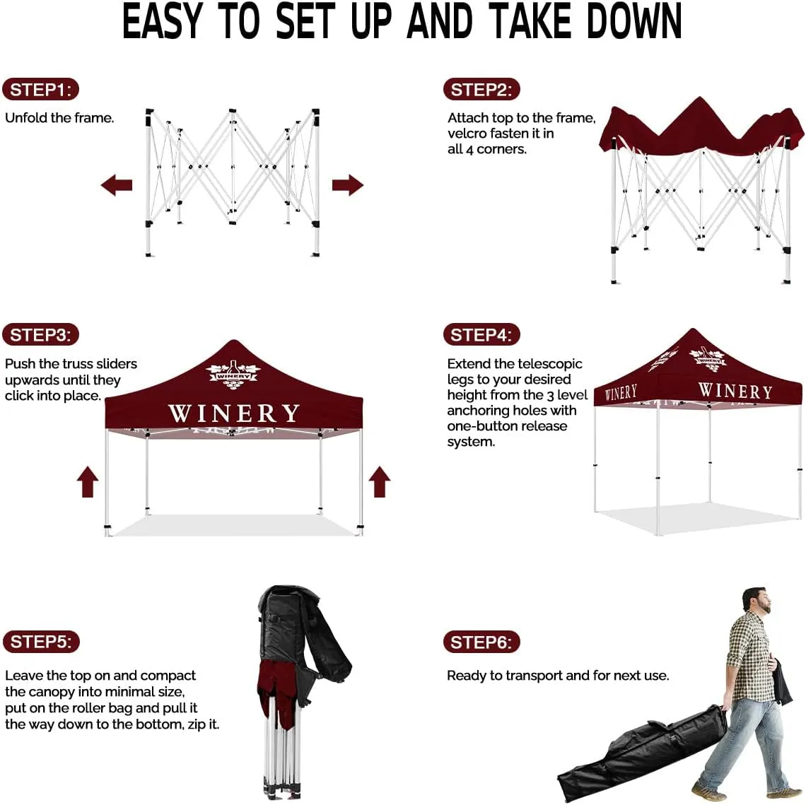 ABLEM8CANOPY  Winery 10x10 Pop Up Tent Canopy For Tent Wine