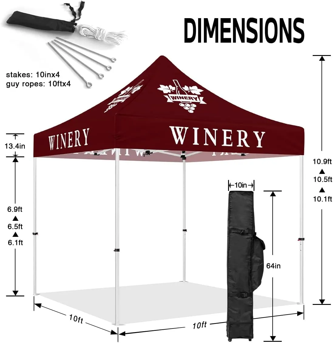 ABLEM8CANOPY  Winery 10x10 Pop Up Tent Canopy For Tent Wine