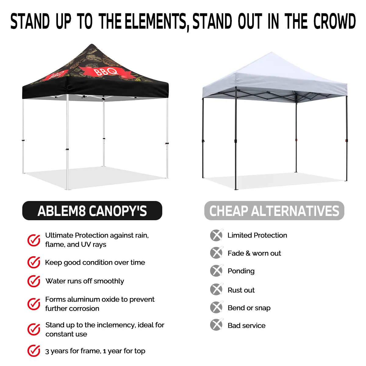 BBQ Tent-10x10 Themed Pop Up Canopy Tent for BBQ Food Vendors