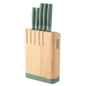 Bh0351 Berghoff 6-Pc Knife Block Set Forest (Built-in Knife Sharpener)
