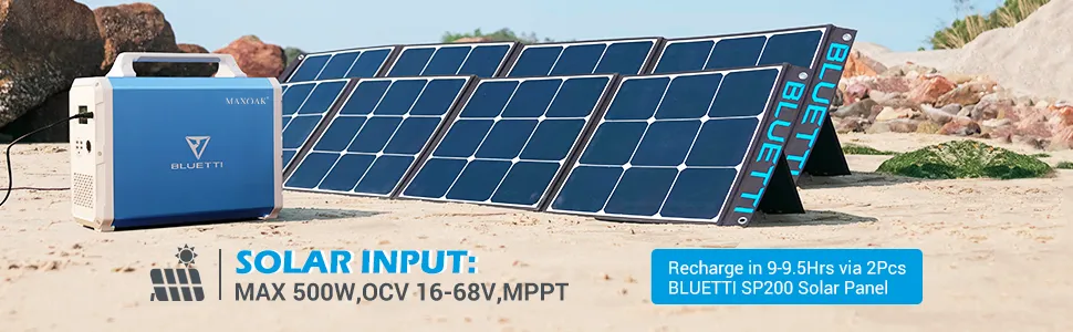 BLUETTI EB240   2*PV120/PV200 | 1000 Watt Generator