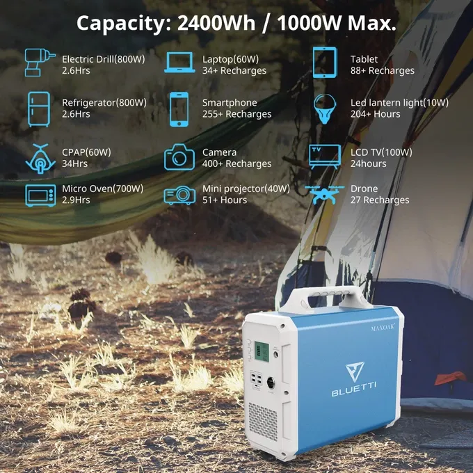 BLUETTI EB240   2*PV120/PV200 | 1000 Watt Generator