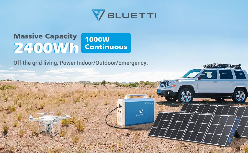 BLUETTI EB240   2*PV120/PV200 | 1000 Watt Generator