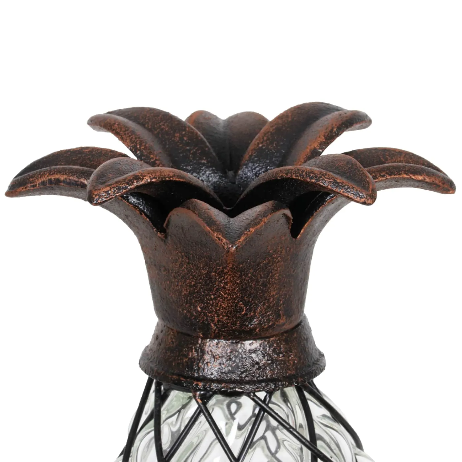 Bronze Pineapple Lantern with Battery Powered LED Candle on a Timer, 10.25 Inch