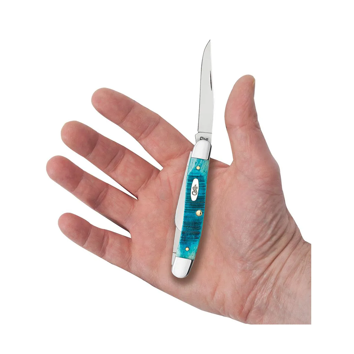 CASE KNIVES CARIBBEAN BLUE BONE MEDIUM STOCKMAN