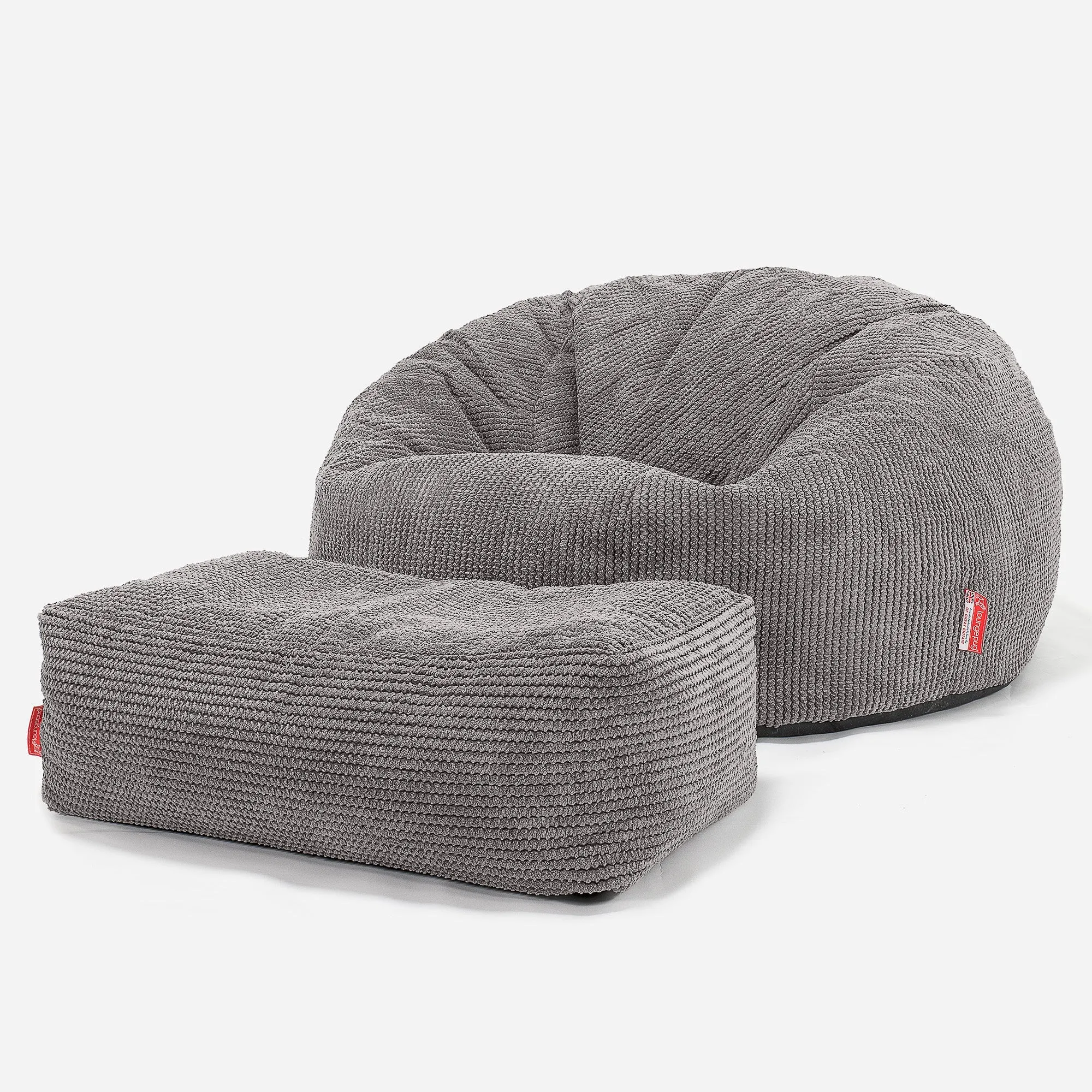Children's Bean Bag Sofa 6-14 yr - Pom Pom Charcoal Grey
