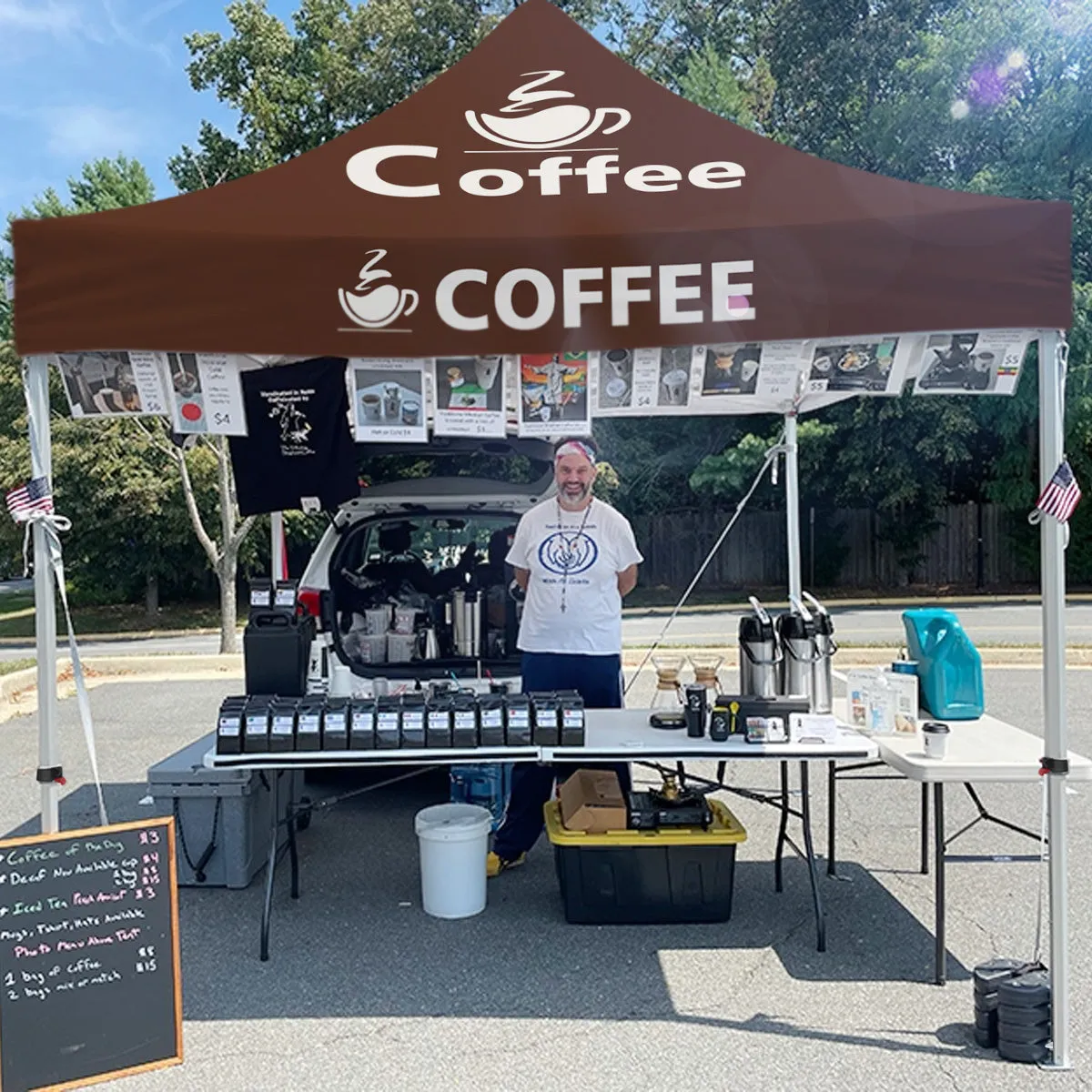 Coffee Canopy-ABLEM8CANOPY Coffee 10x10 Pop Up Canopy Tent