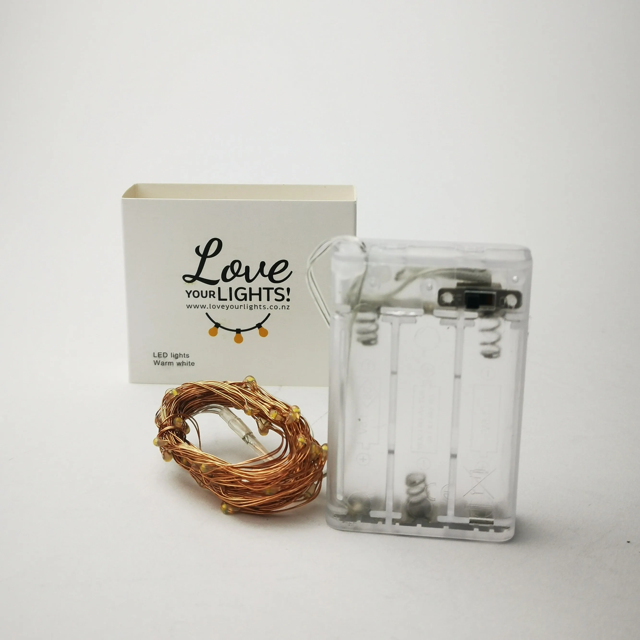 Copper 5m Fairy Lights | Warm White | AA Battery | Decorative Indoor