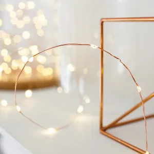 Copper 5m Fairy Lights | Warm White | AA Battery | Decorative Indoor