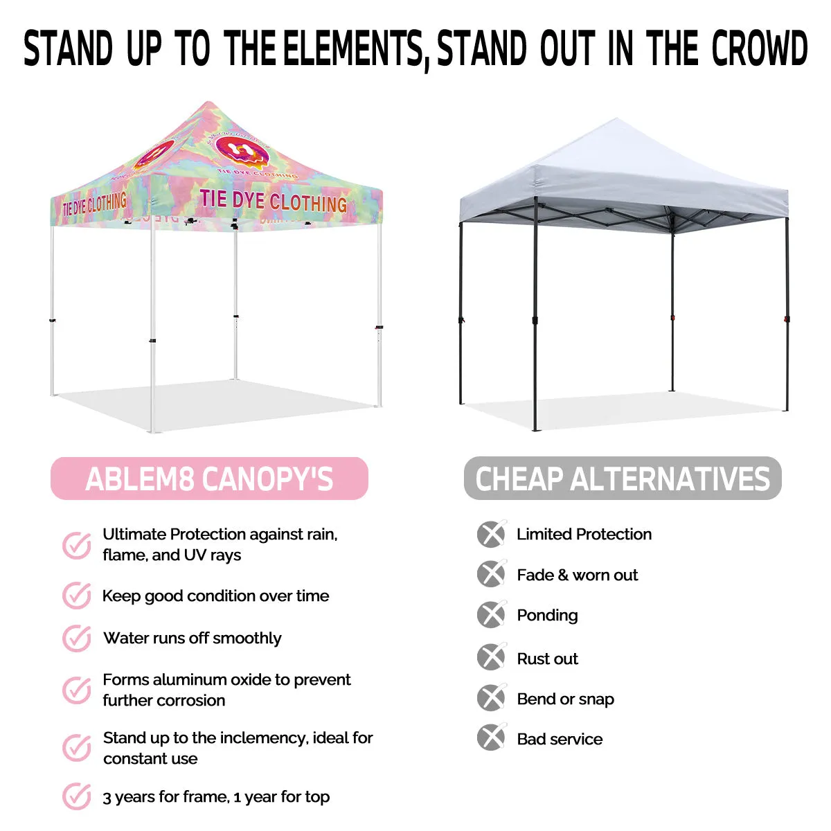 Custom 10x10 Canopy Tent with Company Logo for Tie-Dye Clothing