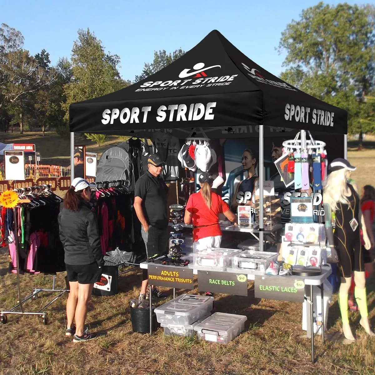 Exercise Tent-SPORT STRIDE 10x10 Custom Printed Canopy Tents